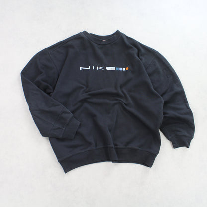 SUPER RARE Vintage 1990s Nike Sweatshirt Black - (S)