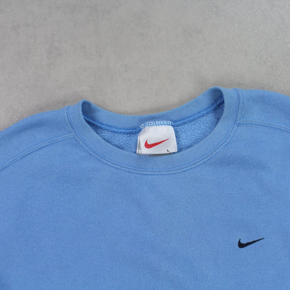 RARE 90s Nike Sweatshirt Blue - (S)