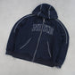 SUPER RARE Vintage 00s Nike Spell Out Zip Hoodie Navy - (S)