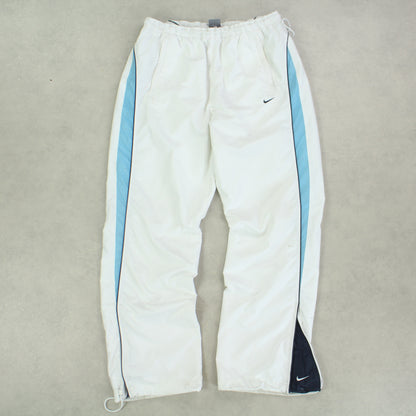 SUPER RARE 2000s Nike Trackpants White - (L)
