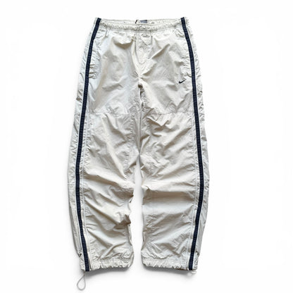 RARE 2000s Baggy Nike Trackpants Cream - (M)