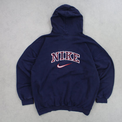 SUPER RARE 90s Nike Spell Out Hoodie Navy - (M)