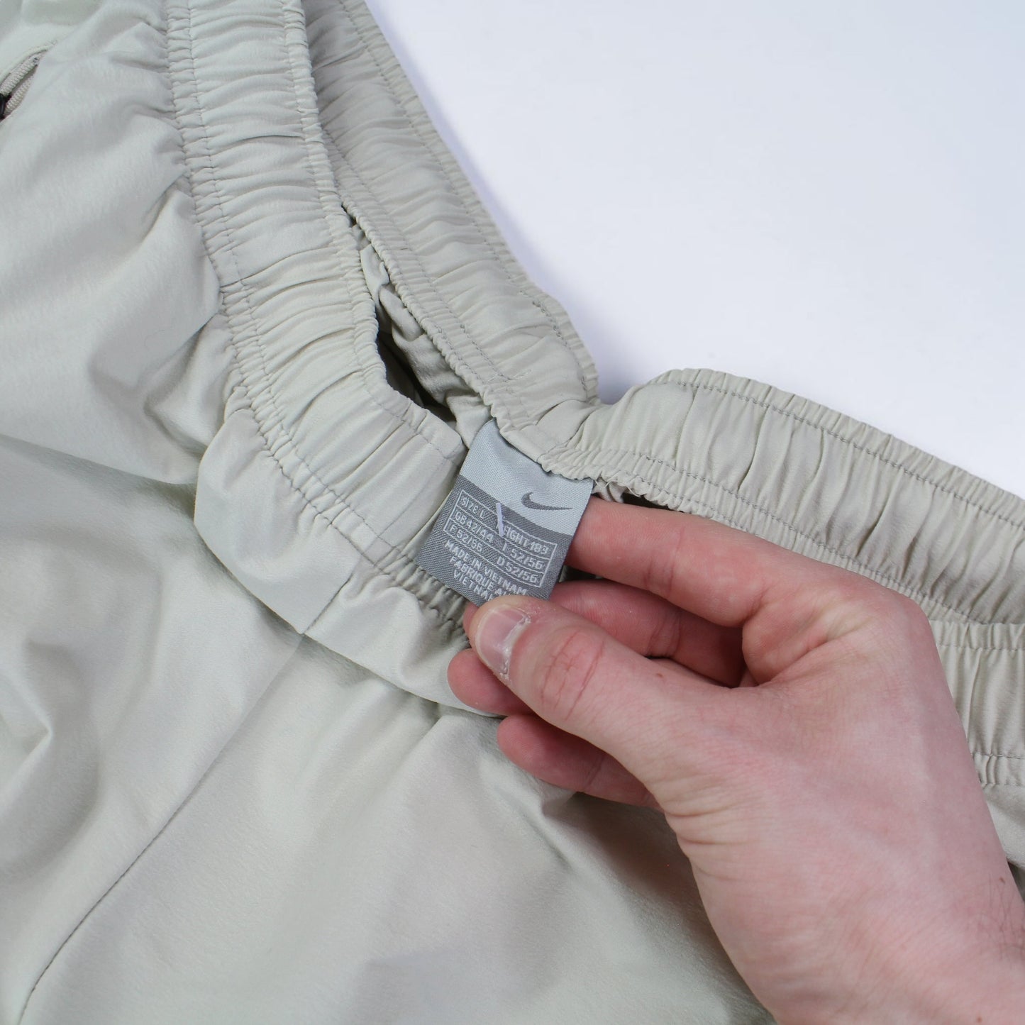 SUPER RARE 2000s Nike Trackpants Cream - (L)