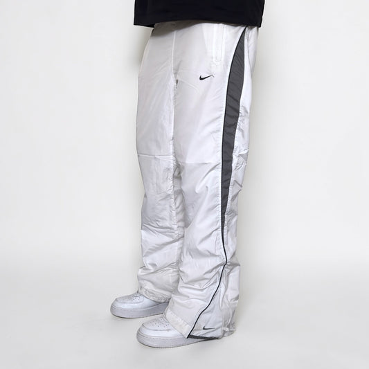SUPER RARE 2000s Nike Trackpants White - (M)
