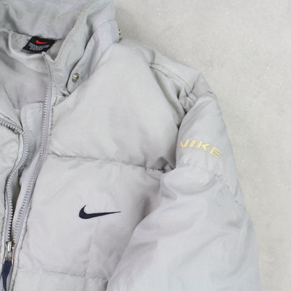 RARE Vintage 1990s Nike Puffer Jacket Grey - (S)