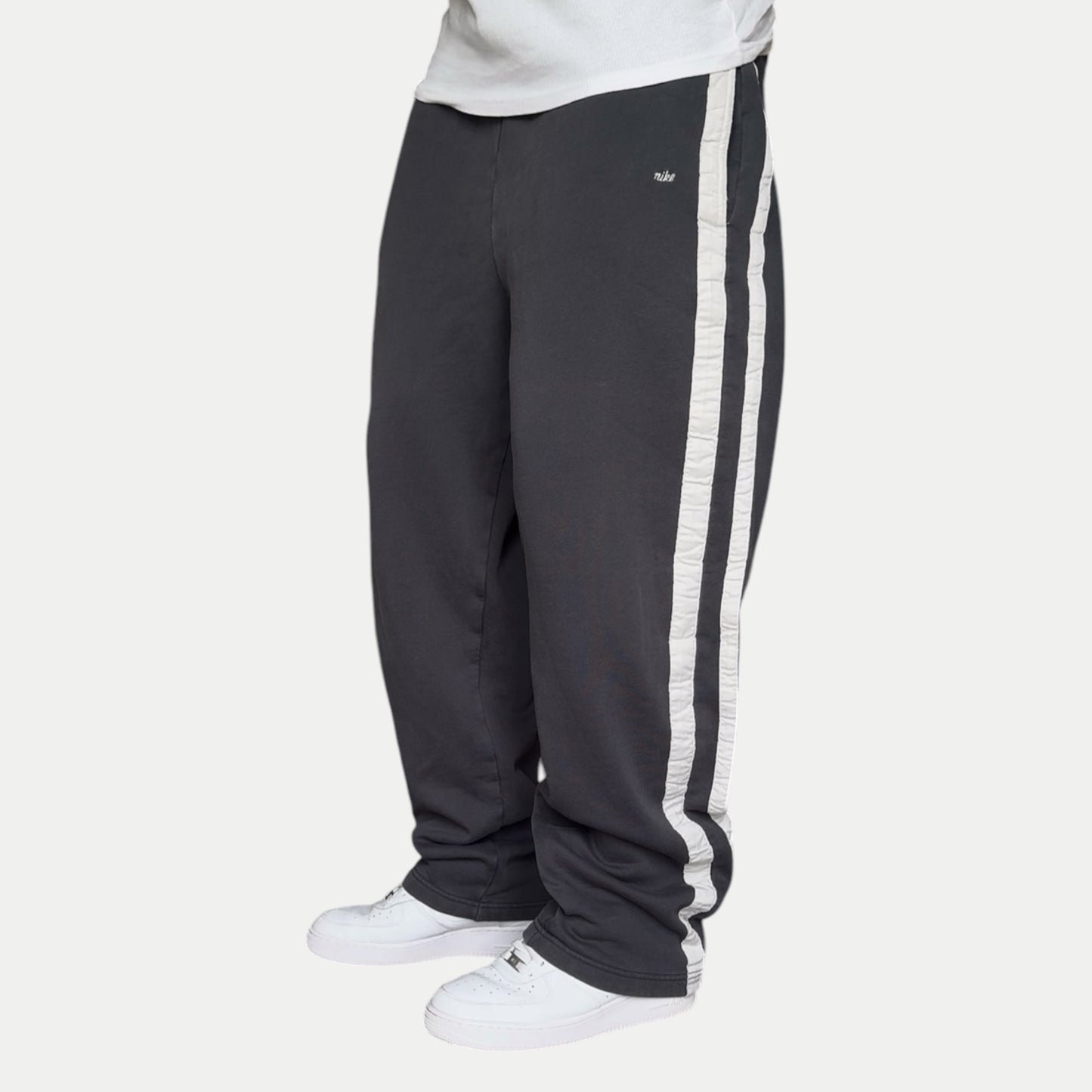 RARE 2000s Wide Leg Nike Joggers Grey - (XL)