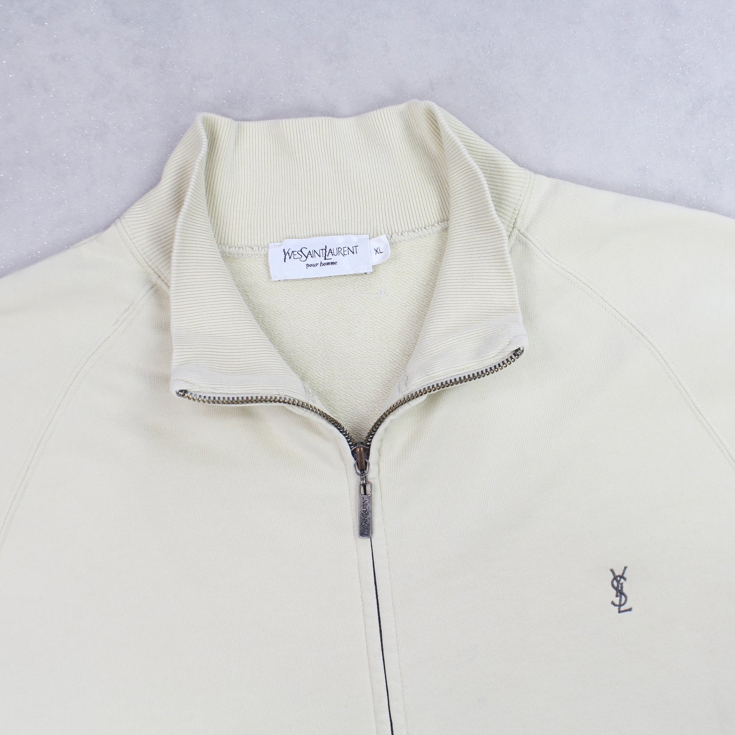 RARE Vintage YSL Zip Up Jacket Cream - (L)