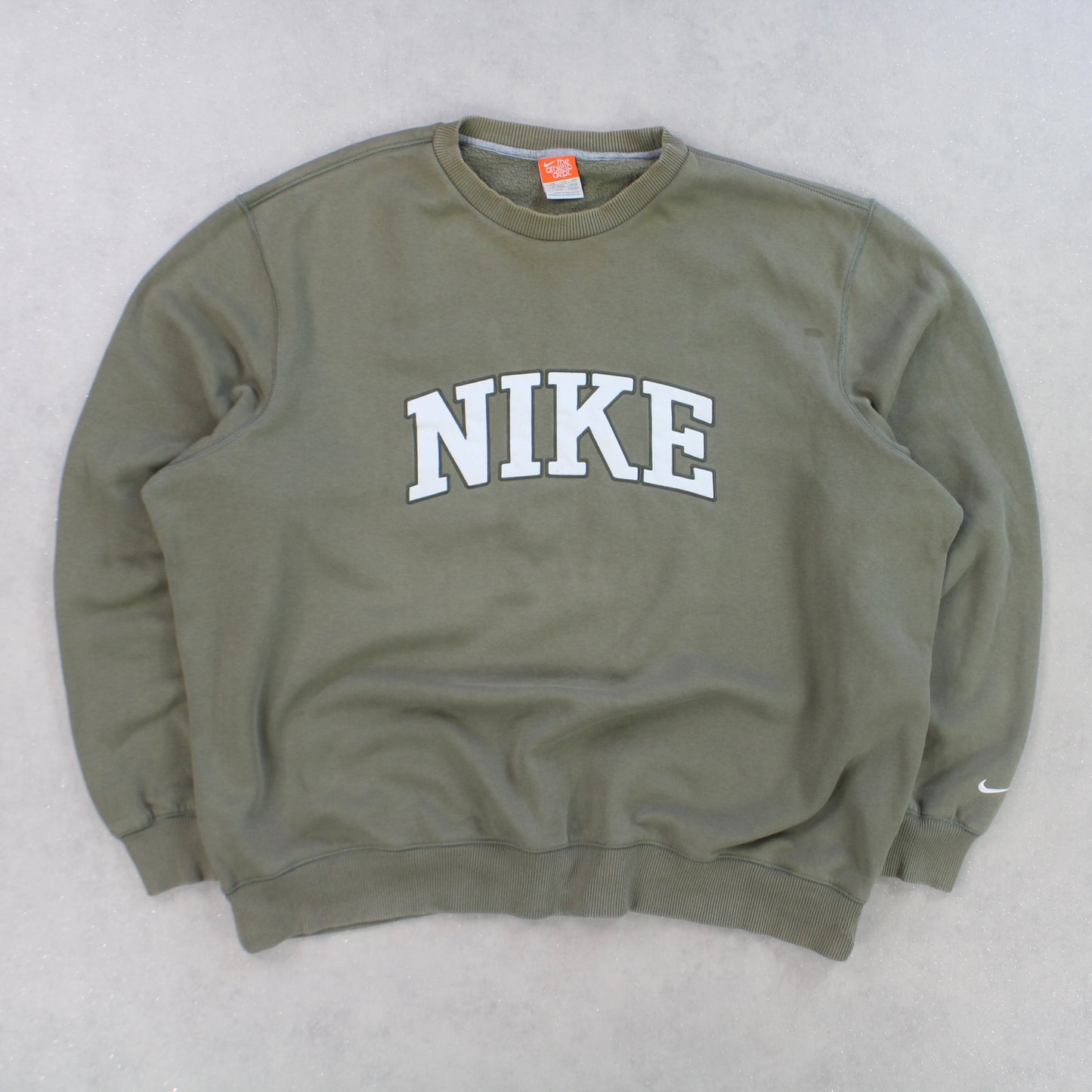 RARE 00s Nike Spell Out Sweatshirt Green - (XL)