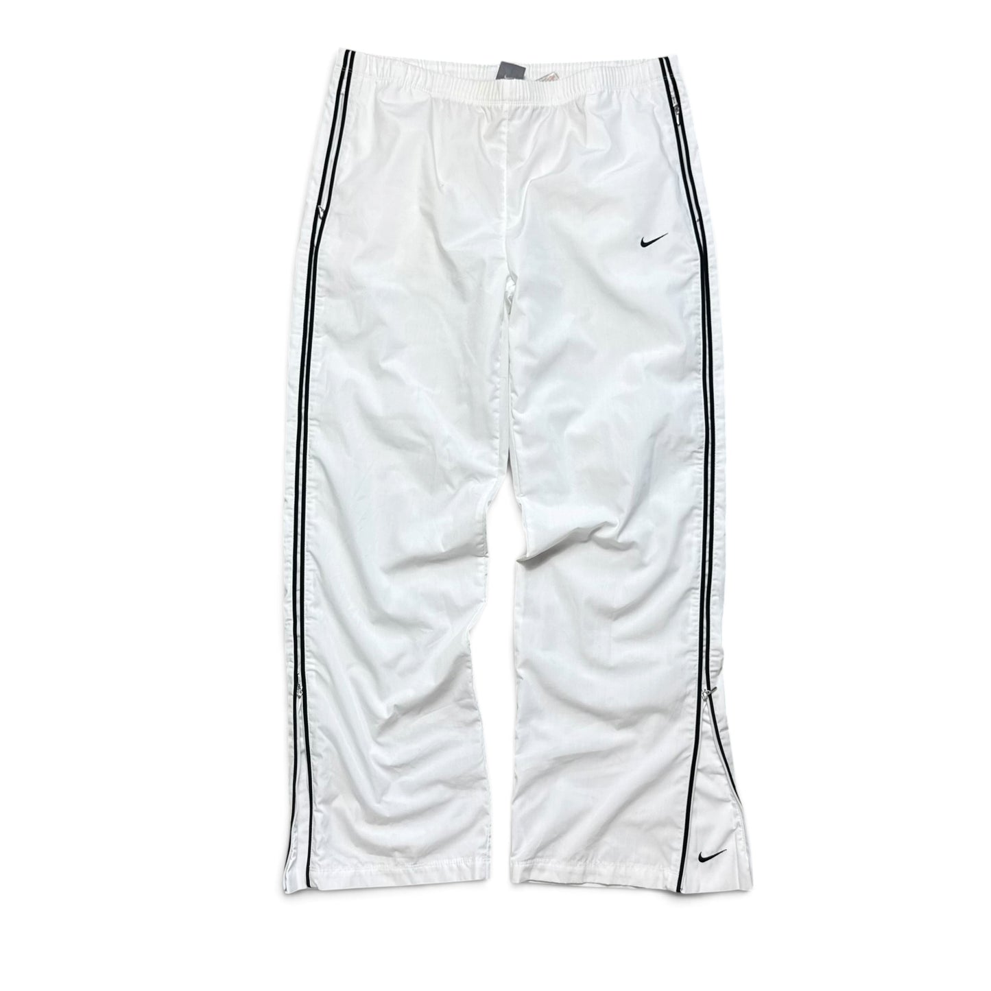 SUPER RARE 2000s Baggy Nike Trackpants White - (S)
