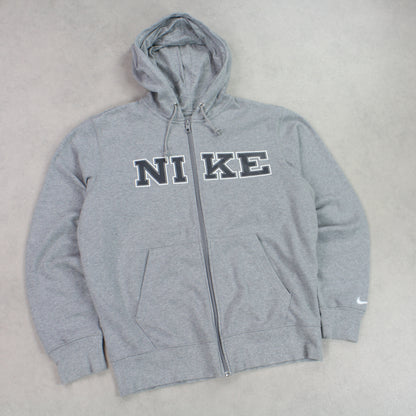 RARE 00s Nike Spell Out Hoodie Grey - (M)