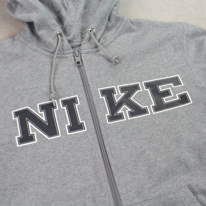 RARE 00s Nike Spell Out Hoodie Grey - (M)