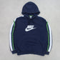 RARE 00s Nike Spell Out Hoodie Navy - (S)