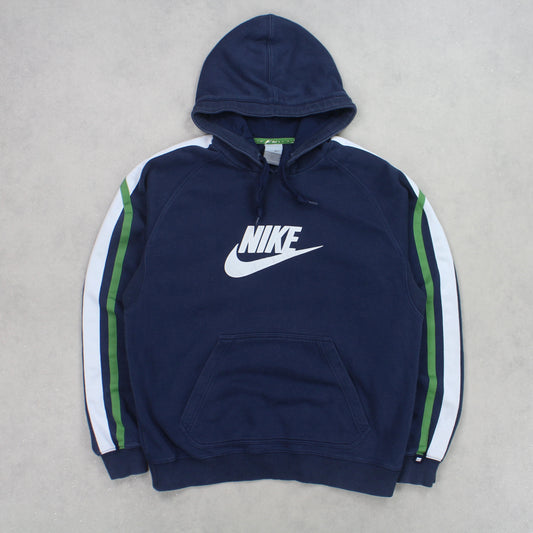 RARE Vintage 00s Nike Spell Out Hoodie Navy - (S)