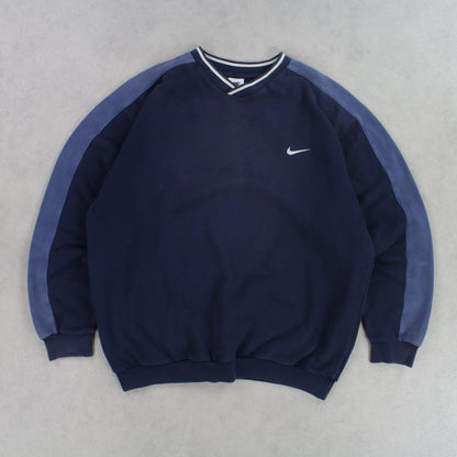 RARE 90s Nike Sweatshirt Navy - (L)