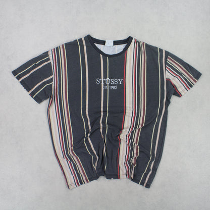 RARE 1990s Stüssy Striped T-Shirt - (M)