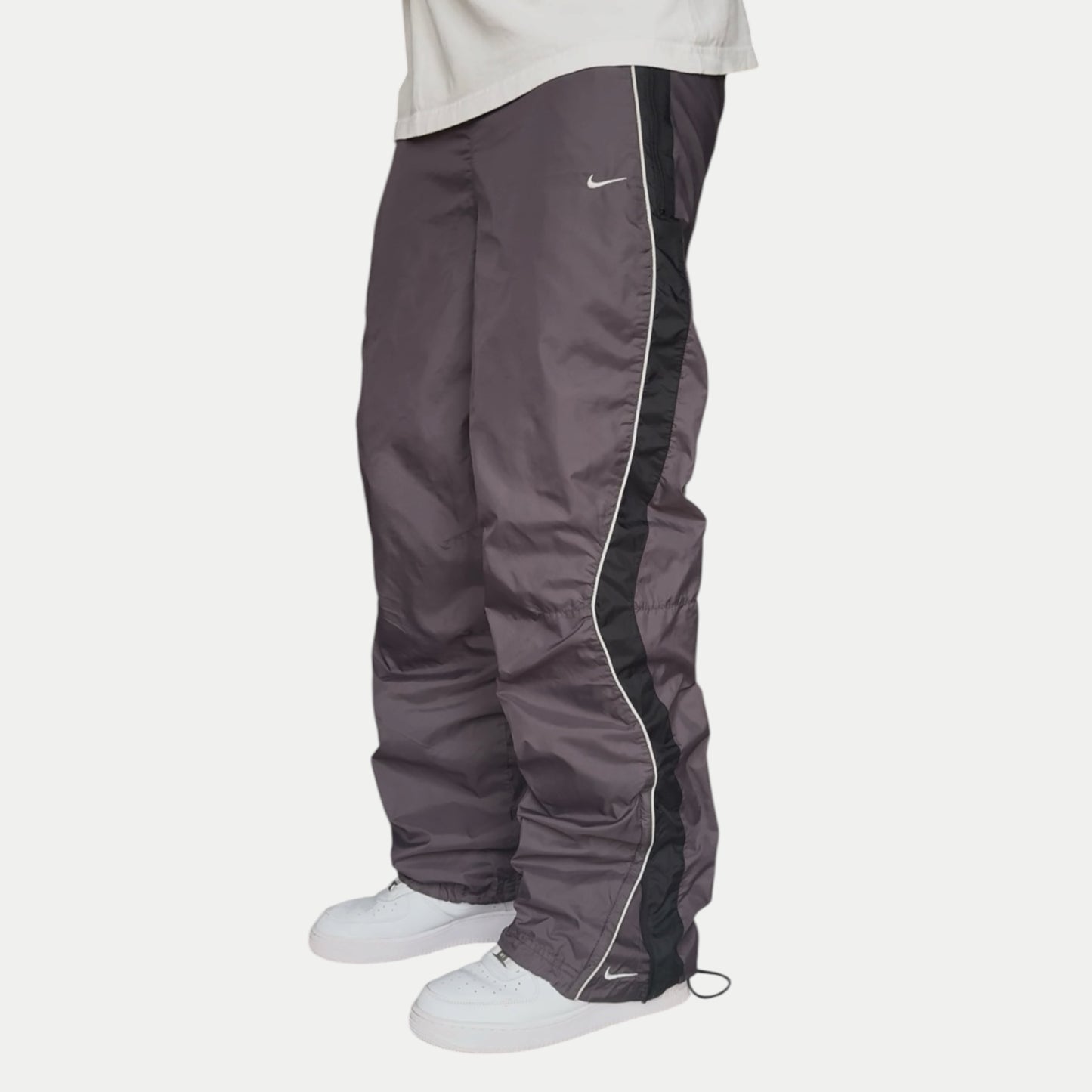 SUPER RARE 2000s Baggy Nike Trackpants Greyish Purple *PREMIUM*  - (S)