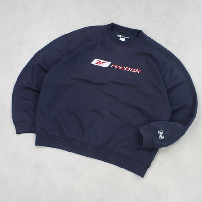 RARE 1990s Vintage Reebok Sweatshirt Navy - (M)