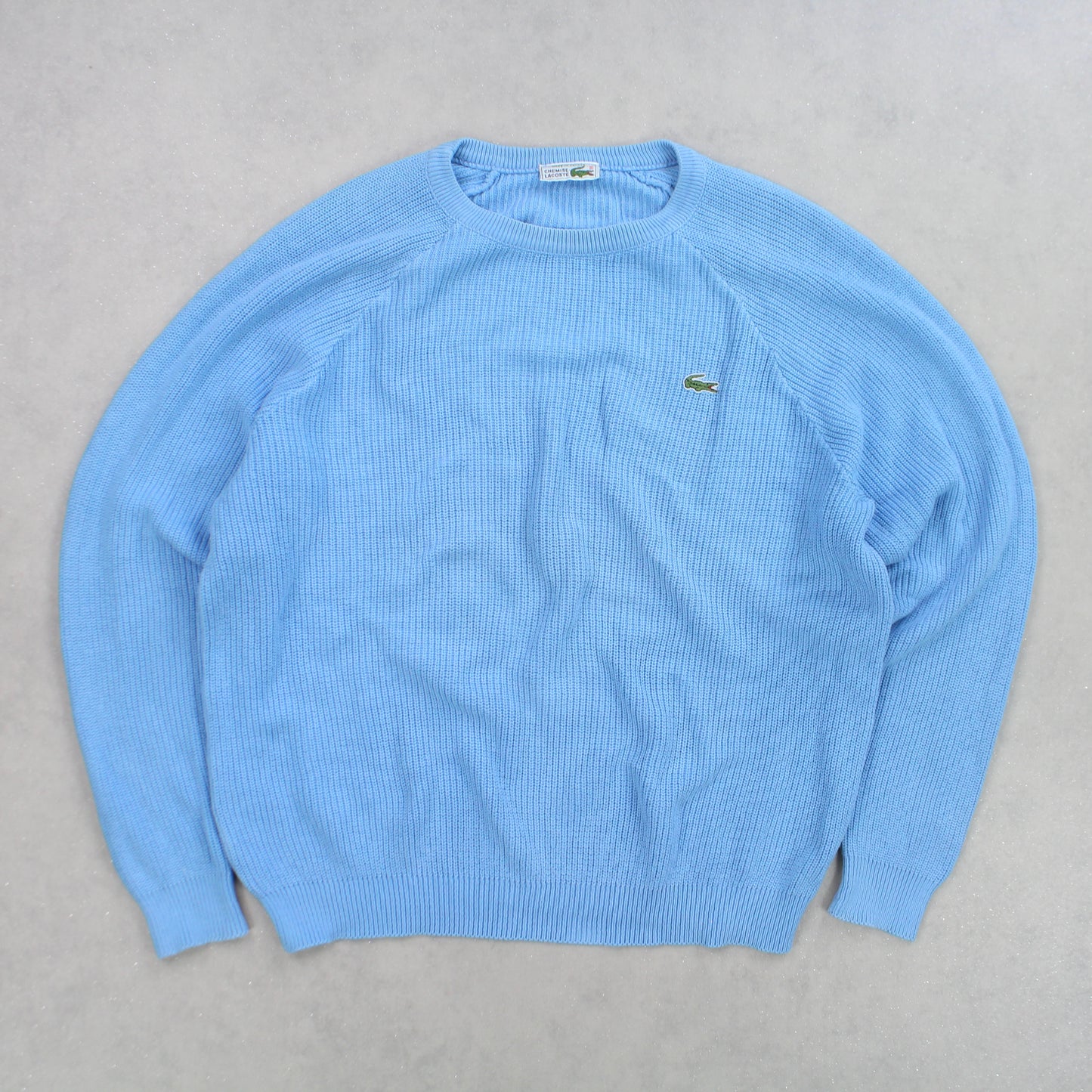 RARE 90s Lacoste Knitted Jumper Blue - (L)