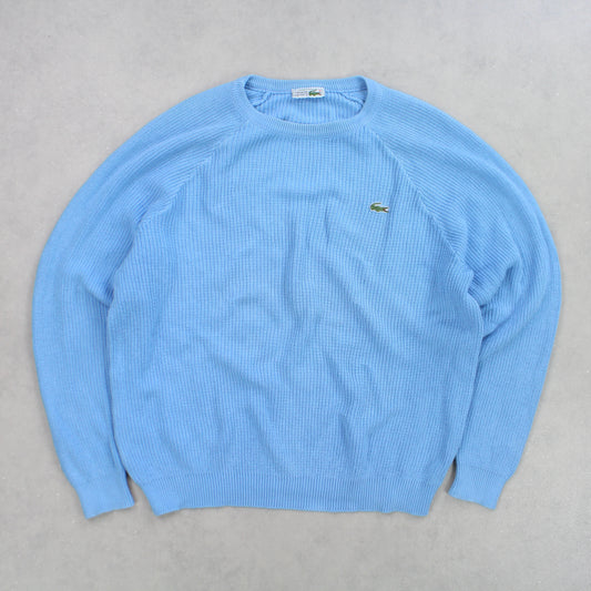 RARE 90s Lacoste Knitted Jumper Blue - (L)