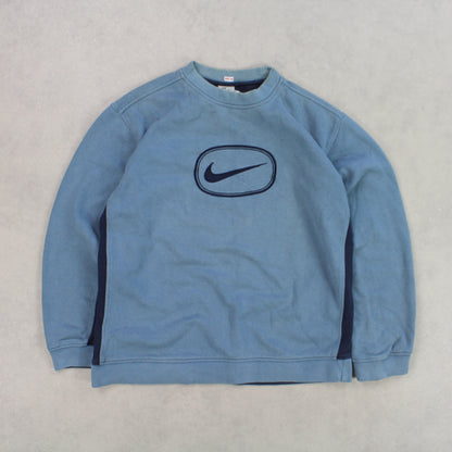 SUPER RARE 00s Nike Sweatshirt Blue - (M)