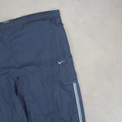 RARE 00s Baggy Nike Trackpants Blue - (XL)