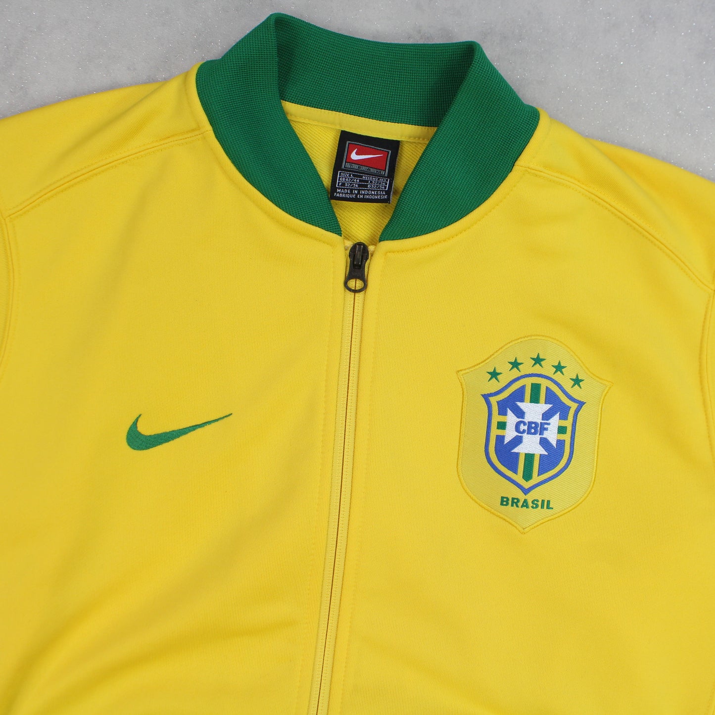 SUPER RARE Vintage NIKE Brasil Zip Up Jacket Yellow - (M)