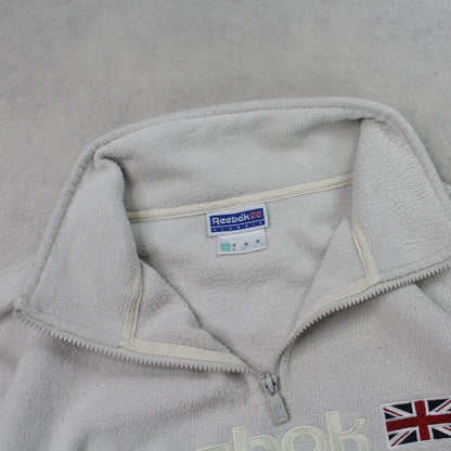 RARE 90s Reebok 1/4 Zip Fleece Cream - (L)