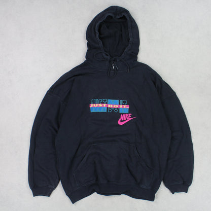 SUPER RARE 1990s Nike Hoodie Black - (L)