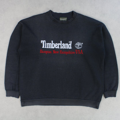 RARE 1990s Timberland Spell Out Sweatshirt Grey - (S)