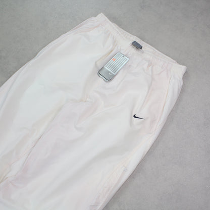 RARE 00s Nike Trackpants BNWT White/Pink - (L)