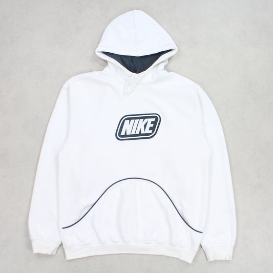 SUPER RARE Vintage 00s Nike Spell Out Hoodie White - (M)