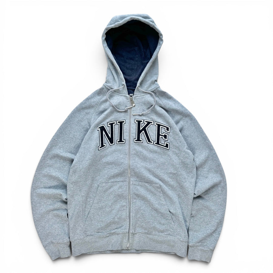RARE 2000s Nike Zip Up Hoodie Grey - (M)