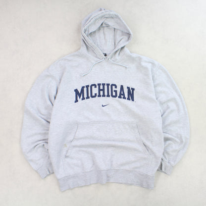 SUPER RARE 1990s Nike Michigan Hoodie Grey - (XL)