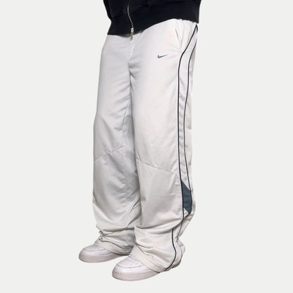 SUPER RARE 2000s Nike Trackpants White - (L)