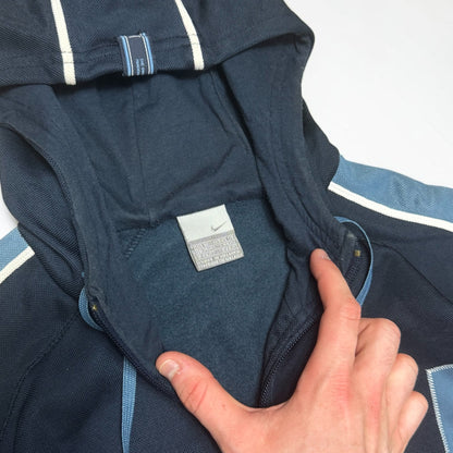 RARE 2000s Nike Zip Hoodie Navy - (L)