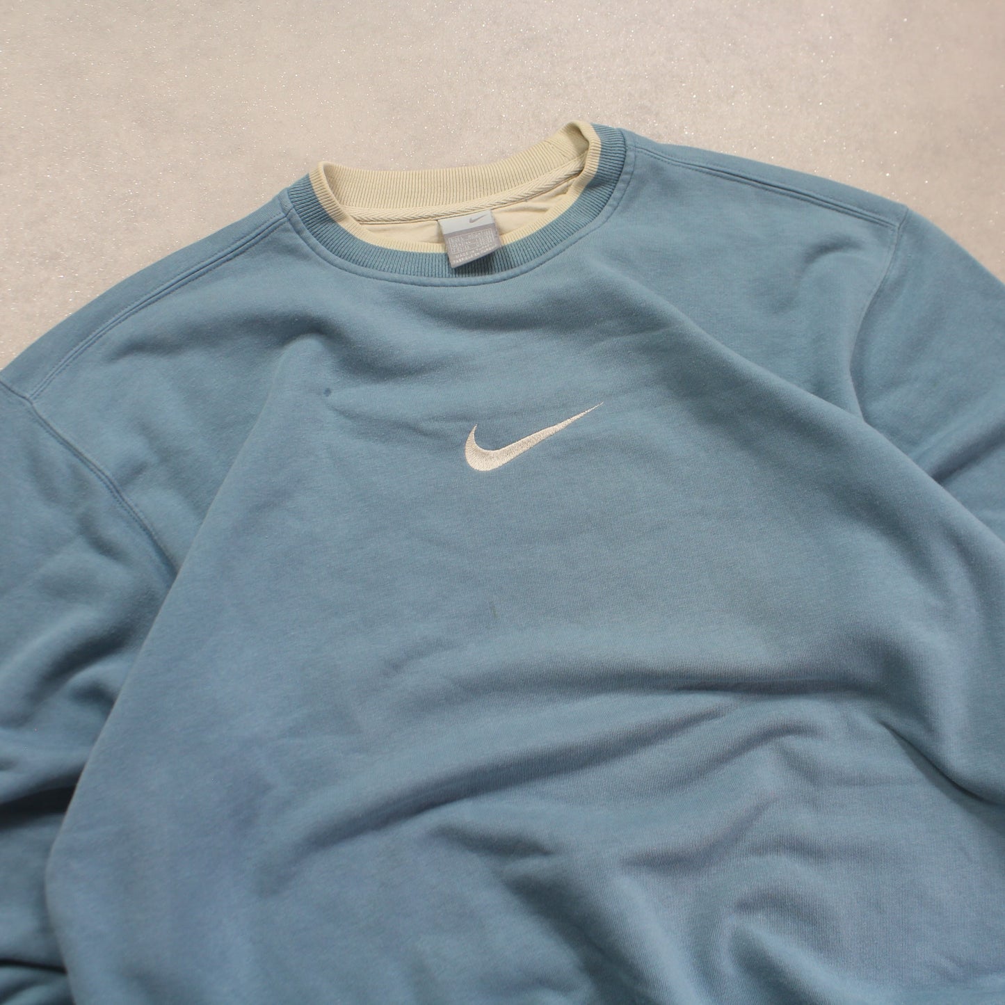 RARE 2000s Nike Swoosh Sweatshirt Blue - (L)