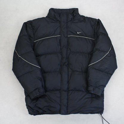 RARE Vintage 00s Nike Puffer Jacket Black - (XXL)