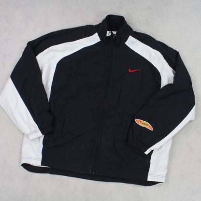 RARE Vintage 1990s Nike Track Jacket Black - (XL)