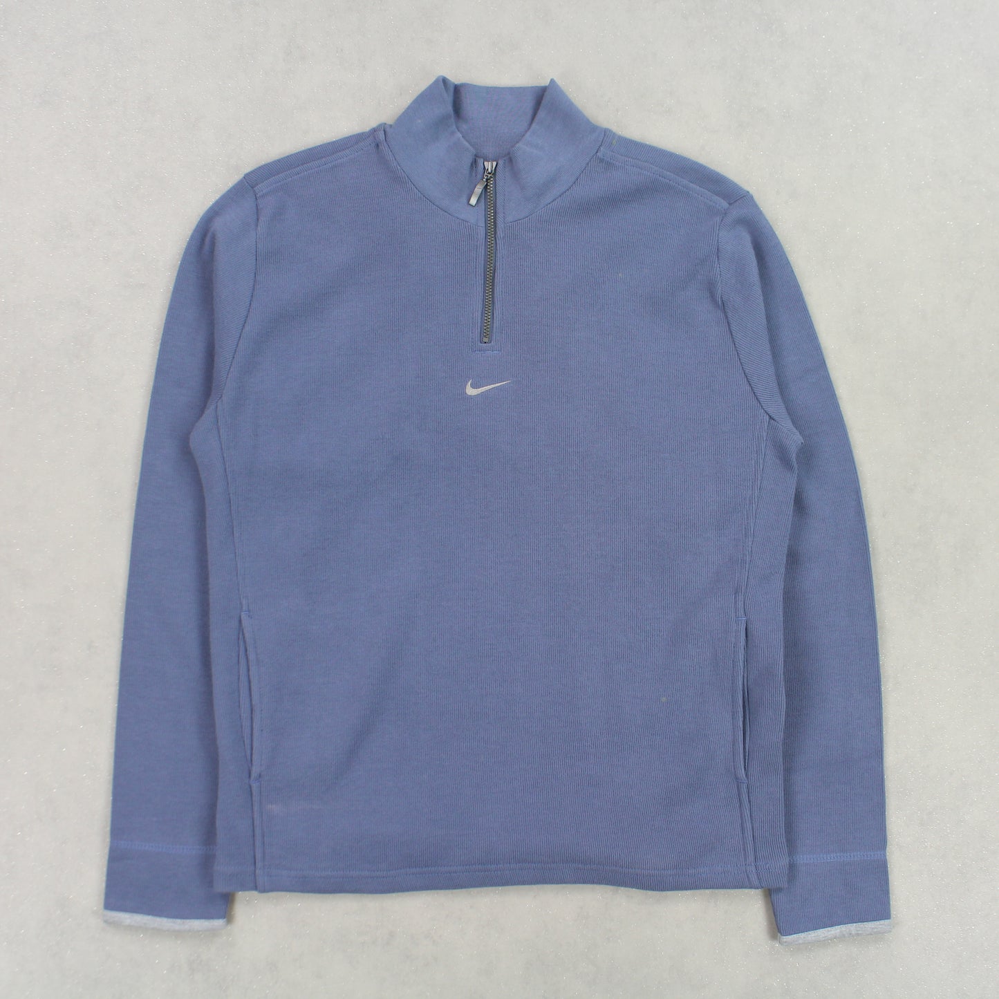 Vintage 00s Nike Q-Zip Sweatshirt Blue - (XS)