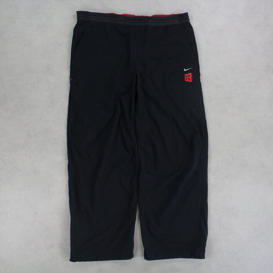 RARE 00s Nike Trackpants Black - (XL)