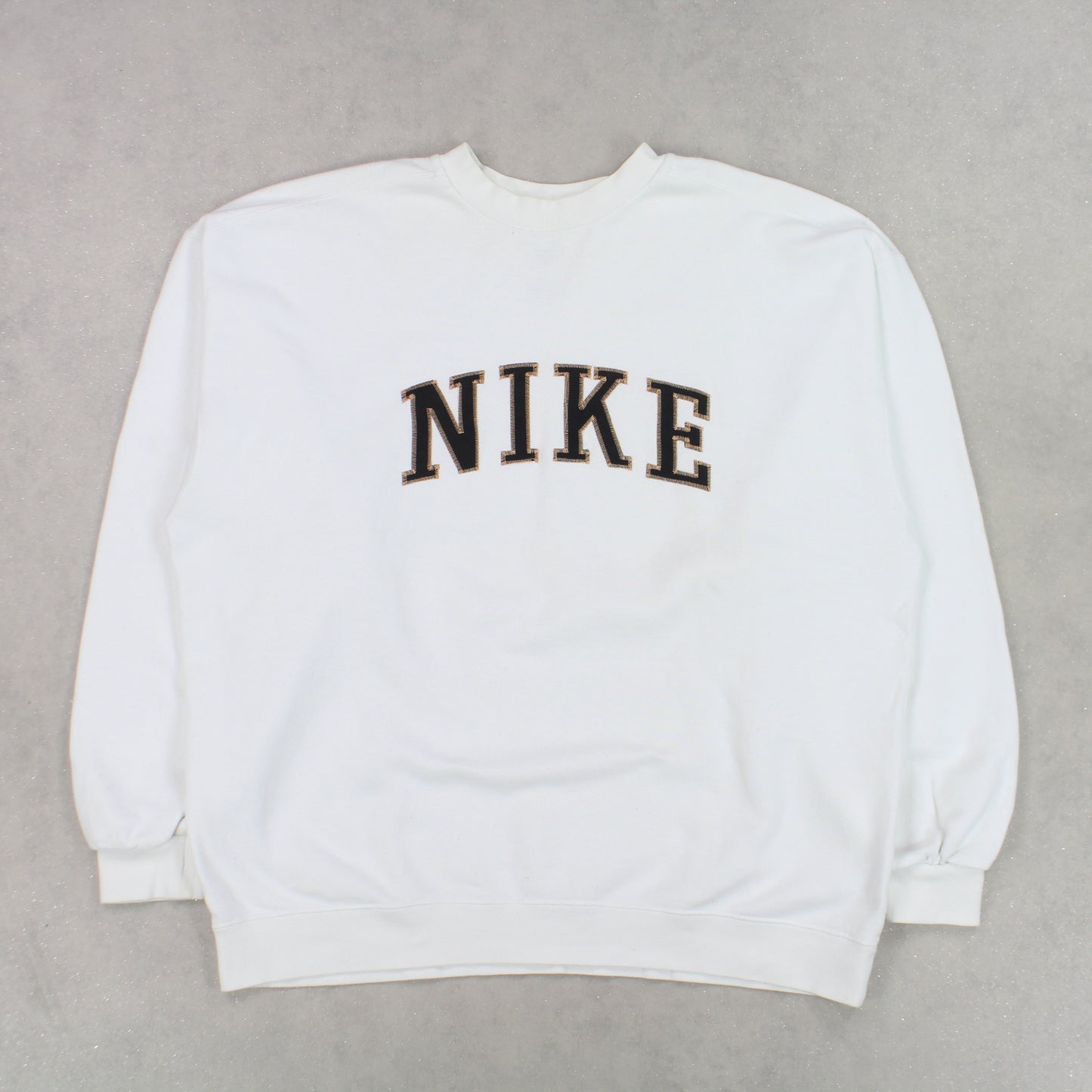 RARE Vintage 1990s Nike Spell Out Sweatshirt White - (XL)