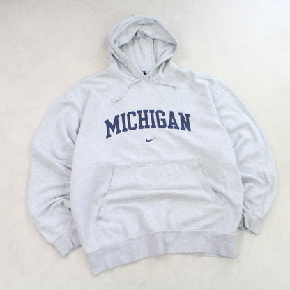 SUPER RARE 1990s Nike Michigan Hoodie Grey - (XL)