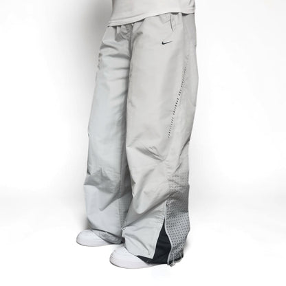 RARE 2000s Super Baggy Nike Trackpants Grey - (XL)