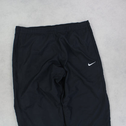 RARE 00s Baggy Nike Trackpants Black - (L)