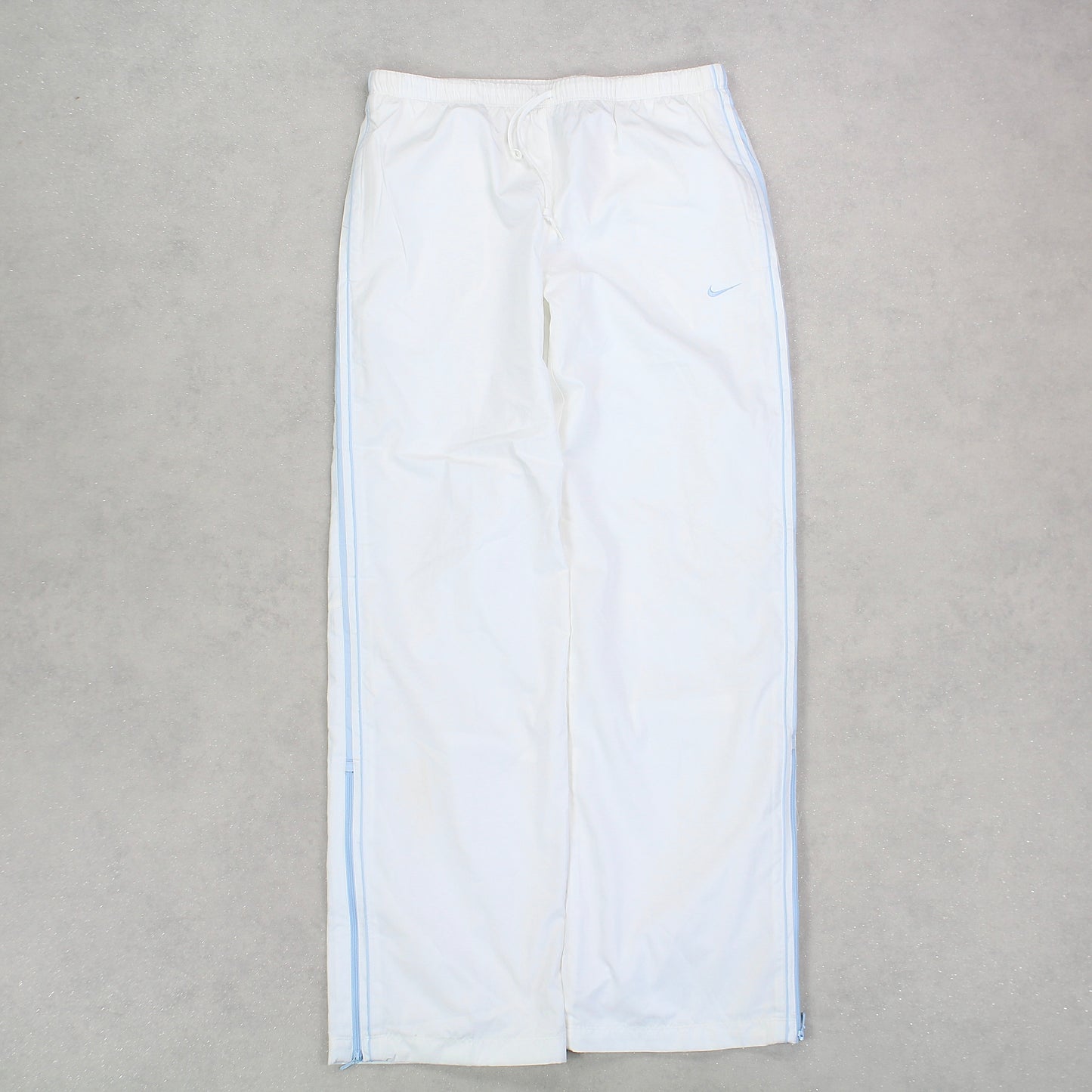 SUPER RARE Vintage 00s Nike Trackpants White/Blue - (S)