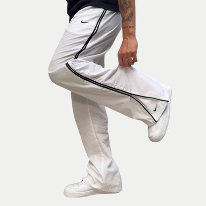 SUPER RARE 2000s Baggy Nike Trackpants White - (XL)
