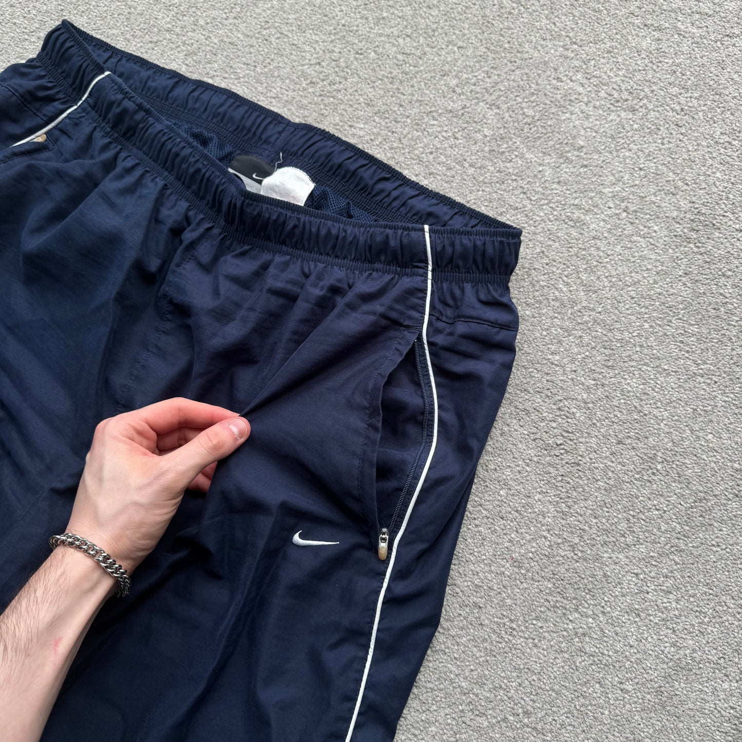 RARE 2000s Nike Trackpants Navy - (L)