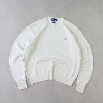 SELTENER Ralph Lauren Pullover aus den 1990ern, Creme – (M)
