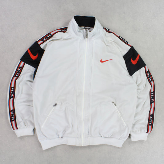 RARE 90s Nike USA Track Jacket White - (L)