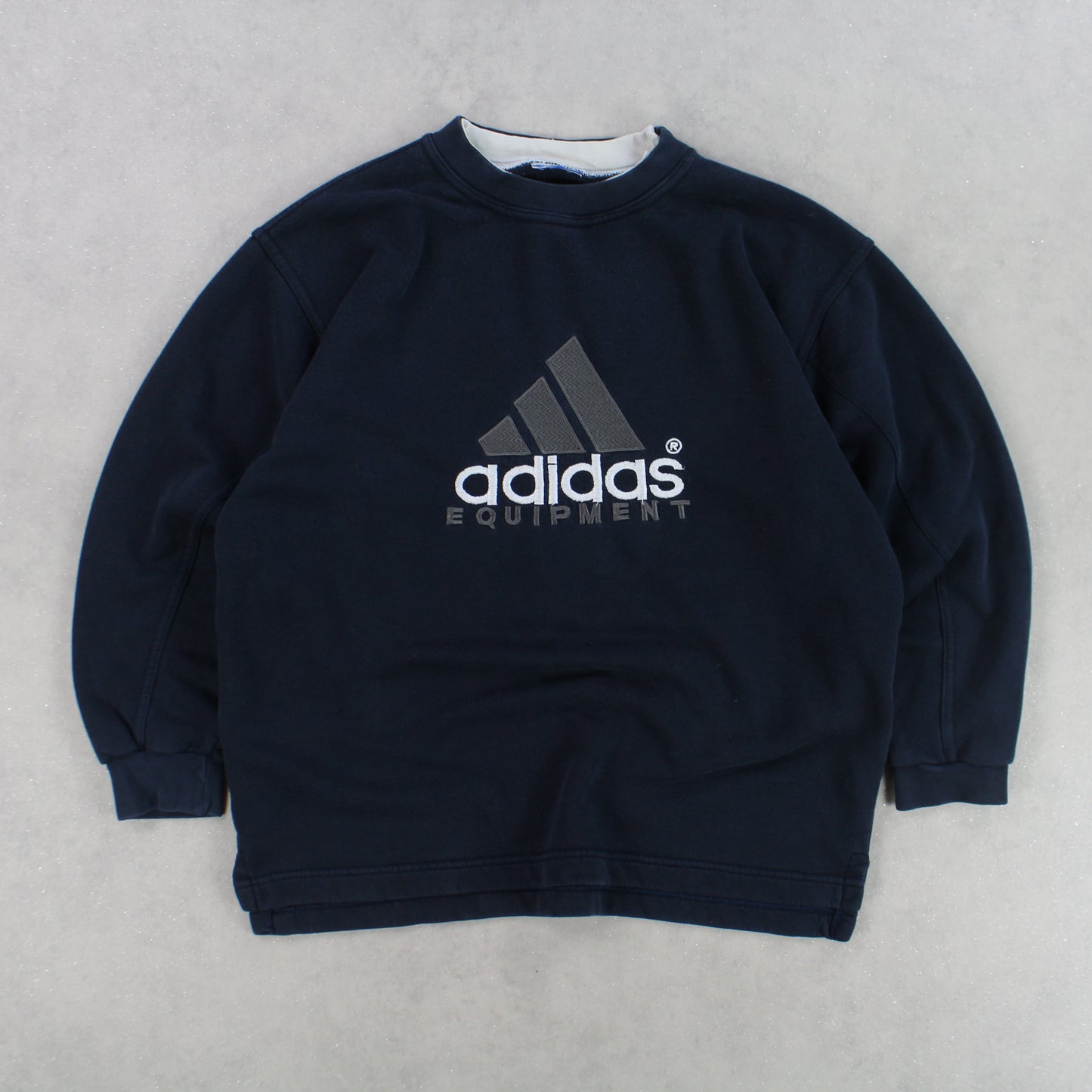 RARE 90s Adidas EQT Sweatshirt Navy - (M)